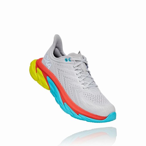 Hoka One One CLIFTON EDGE Road Running Shoes For Men India Grey/Orange/Green/Blue IN-9278